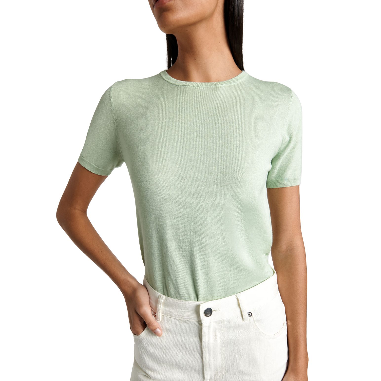 Cue Short Sleeve Round Neck Knit